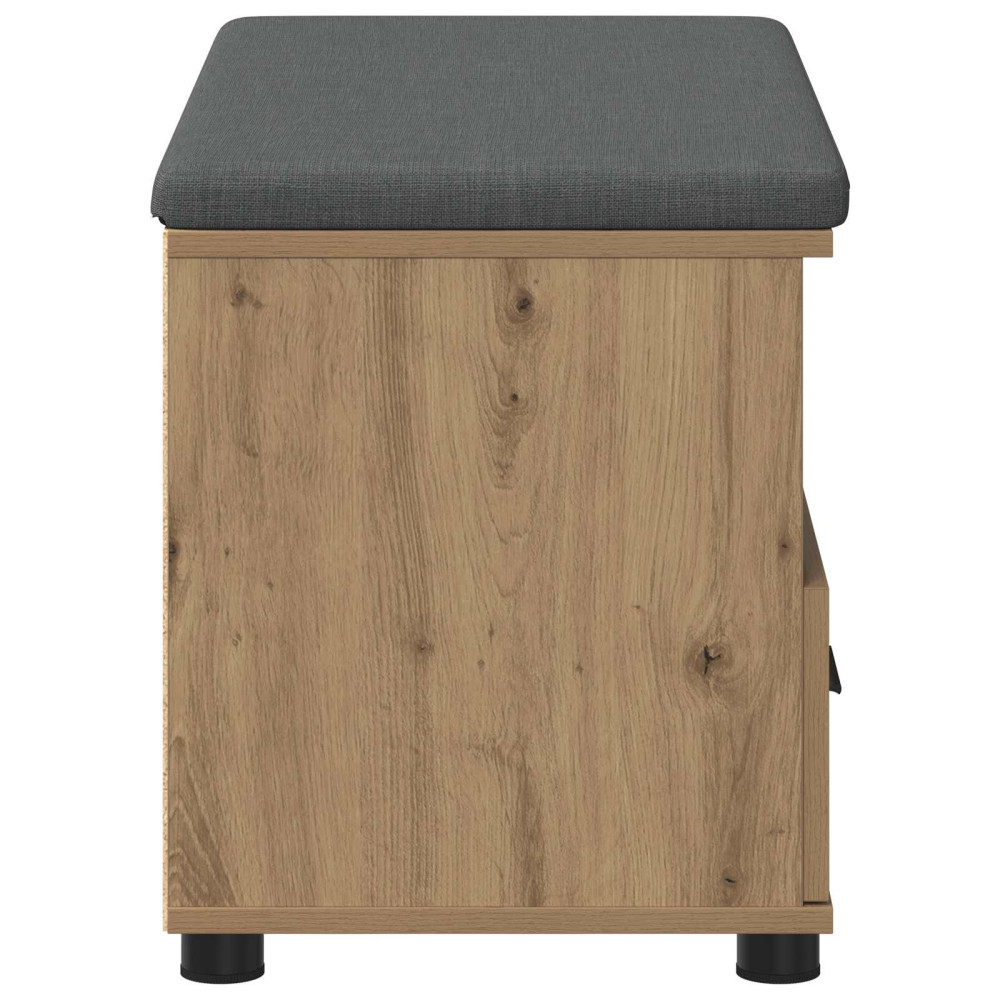 Produktbild för Hallbänk Artisan Ek 80 x 38 x 46 cm Konstruerat Trä och Tyg