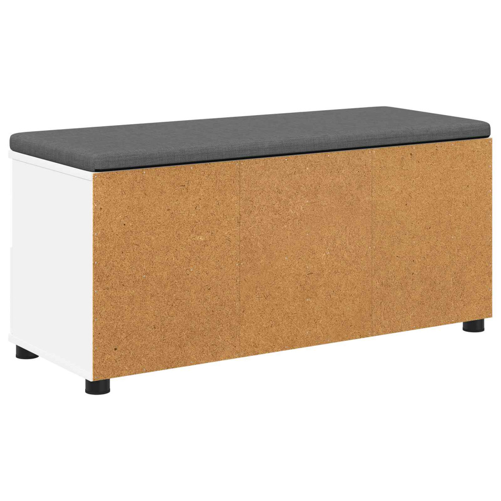 Produktbild för Hallbänk med kudde Vit 100 x 38 x 46 cm Konstruerat Trä och Tyg