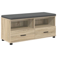 Produktbild för Hallbänk Sonoma-ek 100 x 38 x 46 cm Konstruerat Trä och Tyg