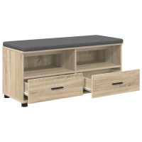 Produktbild för Hallbänk Sonoma-ek 100 x 38 x 46 cm Konstruerat Trä och Tyg
