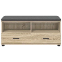 Produktbild för Hallbänk Sonoma-ek 100 x 38 x 46 cm Konstruerat Trä och Tyg