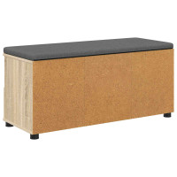 Produktbild för Hallbänk Sonoma-ek 100 x 38 x 46 cm Konstruerat Trä och Tyg