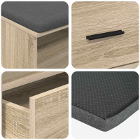 Produktbild för Hallbänk Sonoma-ek 100 x 38 x 46 cm Konstruerat Trä och Tyg