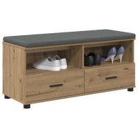 Produktbild för Hallbänk Artisan Ek 100 x 38 x 46 cm Konstruerat Trä och Tyg
