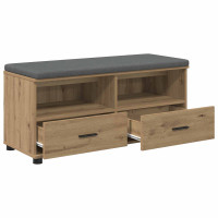 Produktbild för Hallbänk Artisan Ek 100 x 38 x 46 cm Konstruerat Trä och Tyg