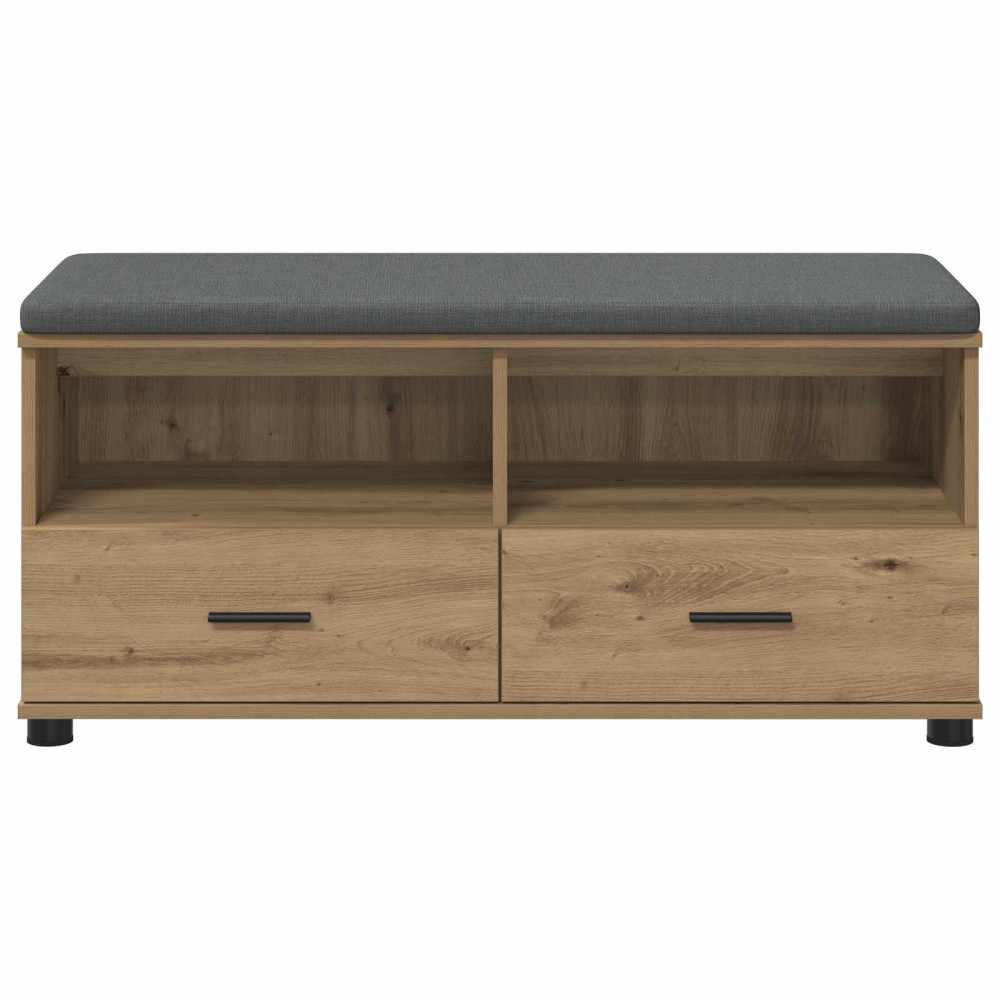 Produktbild för Hallbänk Artisan Ek 100 x 38 x 46 cm Konstruerat Trä och Tyg