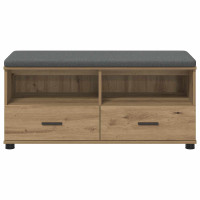 Produktbild för Hallbänk Artisan Ek 100 x 38 x 46 cm Konstruerat Trä och Tyg