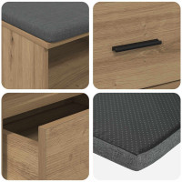Produktbild för Hallbänk Artisan Ek 100 x 38 x 46 cm Konstruerat Trä och Tyg