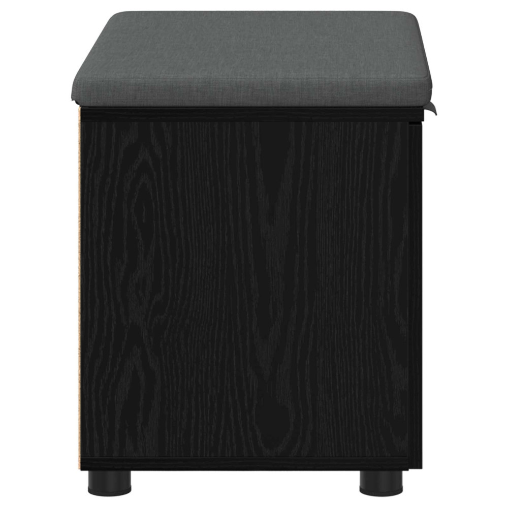 Produktbild för Hallbänk Svart Ek 60 x 38 x 46 cm Konstruerat Trä och Tyg
