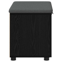 Produktbild för Hallbänk Svart Ek 60 x 38 x 46 cm Konstruerat Trä och Tyg