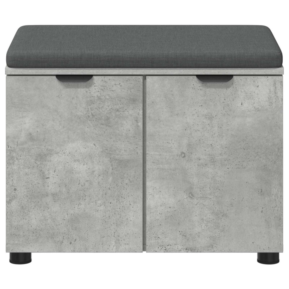 Produktbild för Hallbänk BetongGrå 60 x 38 x 46 cm Konstruerat Trä och Tyg