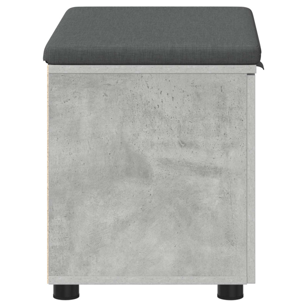 Produktbild för Hallbänk BetongGrå 60 x 38 x 46 cm Konstruerat Trä och Tyg
