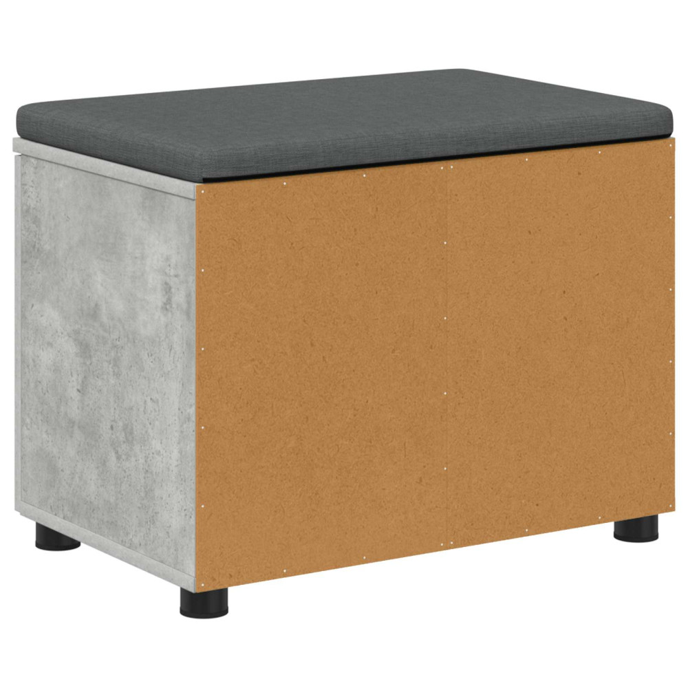 Produktbild för Hallbänk BetongGrå 60 x 38 x 46 cm Konstruerat Trä och Tyg