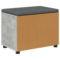 Produktbild för Hallbänk BetongGrå 60 x 38 x 46 cm Konstruerat Trä och Tyg