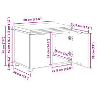 Produktbild för Hallbänk Rökt Ek 60 x 38 x 46 cm Konstruerat Trä och Tyg