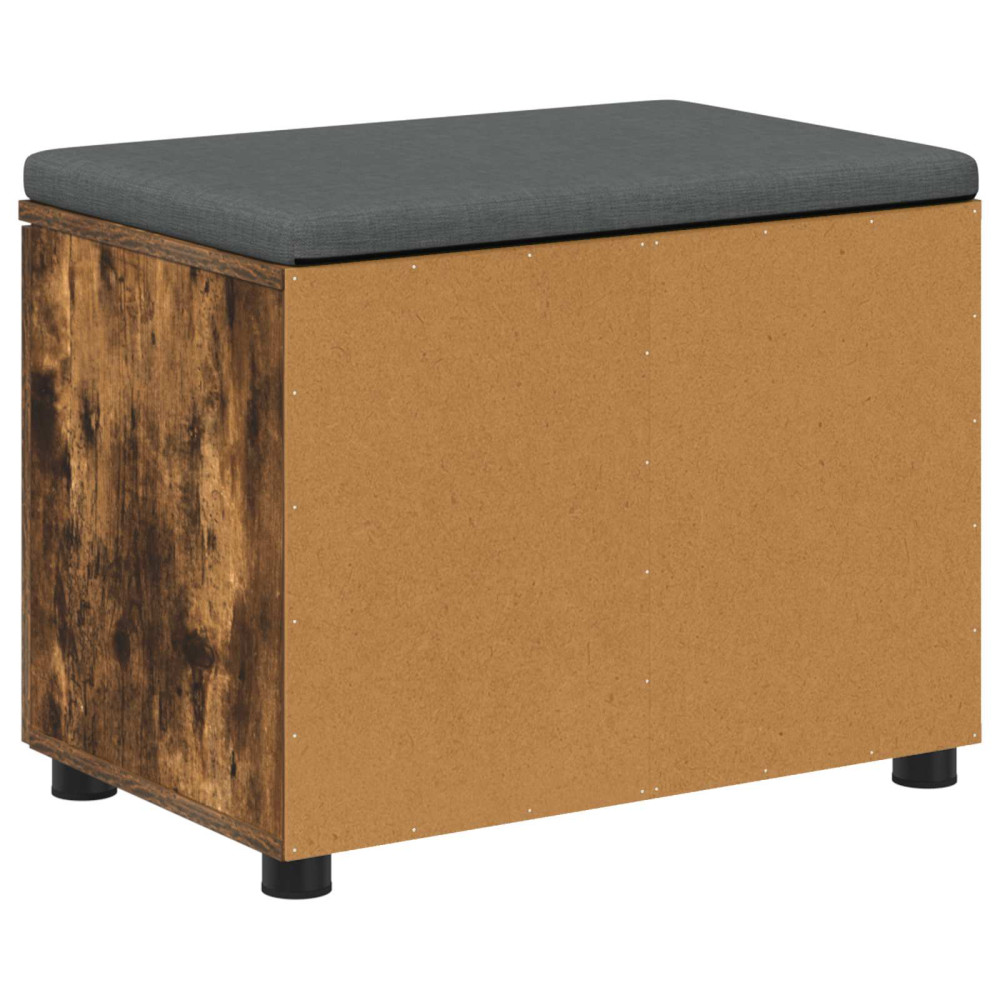 Produktbild för Hallbänk Rökt Ek 60 x 38 x 46 cm Konstruerat Trä och Tyg