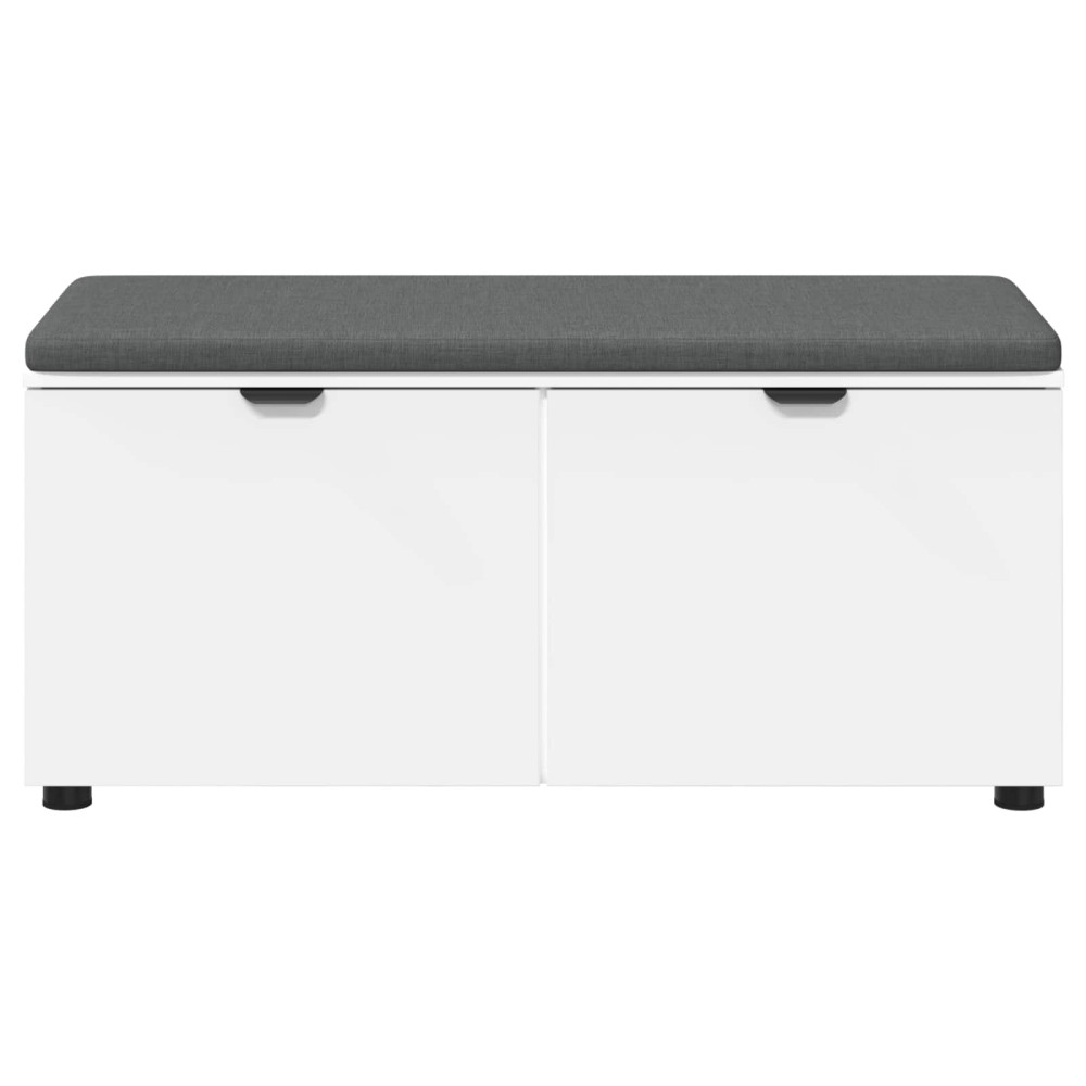 Produktbild för Hallbänk med kudde Vit 100 x 38 x 46 cm Konstruerat Trä och Tyg