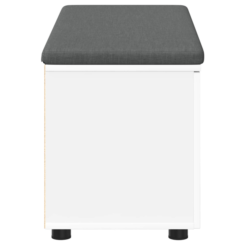 Produktbild för Hallbänk med kudde Vit 100 x 38 x 46 cm Konstruerat Trä och Tyg