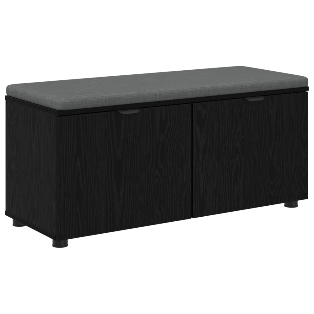 Produktbild för Hallbänk Svart Ek 100 x 38 x 46 cm Konstruerat Trä och Tyg