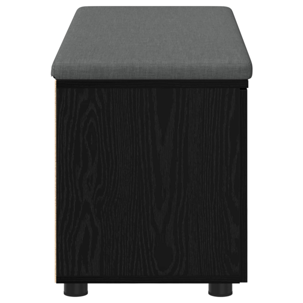 Produktbild för Hallbänk Svart Ek 100 x 38 x 46 cm Konstruerat Trä och Tyg