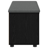 Produktbild för Hallbänk Svart Ek 100 x 38 x 46 cm Konstruerat Trä och Tyg