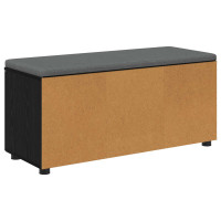 Produktbild för Hallbänk Svart Ek 100 x 38 x 46 cm Konstruerat Trä och Tyg