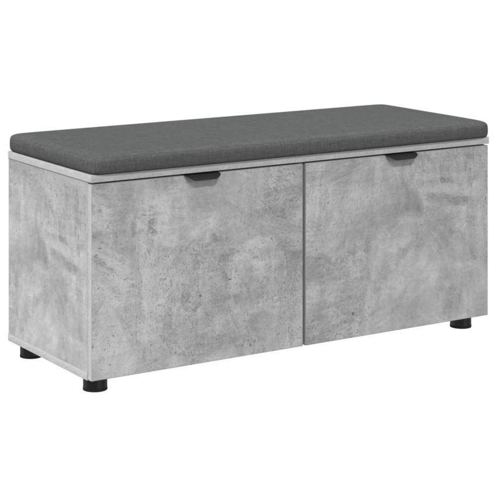 Produktbild för Hallbänk BetongGrå 100 x 38 x 46 cm Konstruerat Trä och Tyg