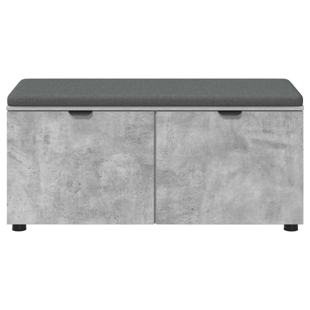 Produktbild för Hallbänk BetongGrå 100 x 38 x 46 cm Konstruerat Trä och Tyg