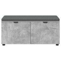 Produktbild för Hallbänk BetongGrå 100 x 38 x 46 cm Konstruerat Trä och Tyg