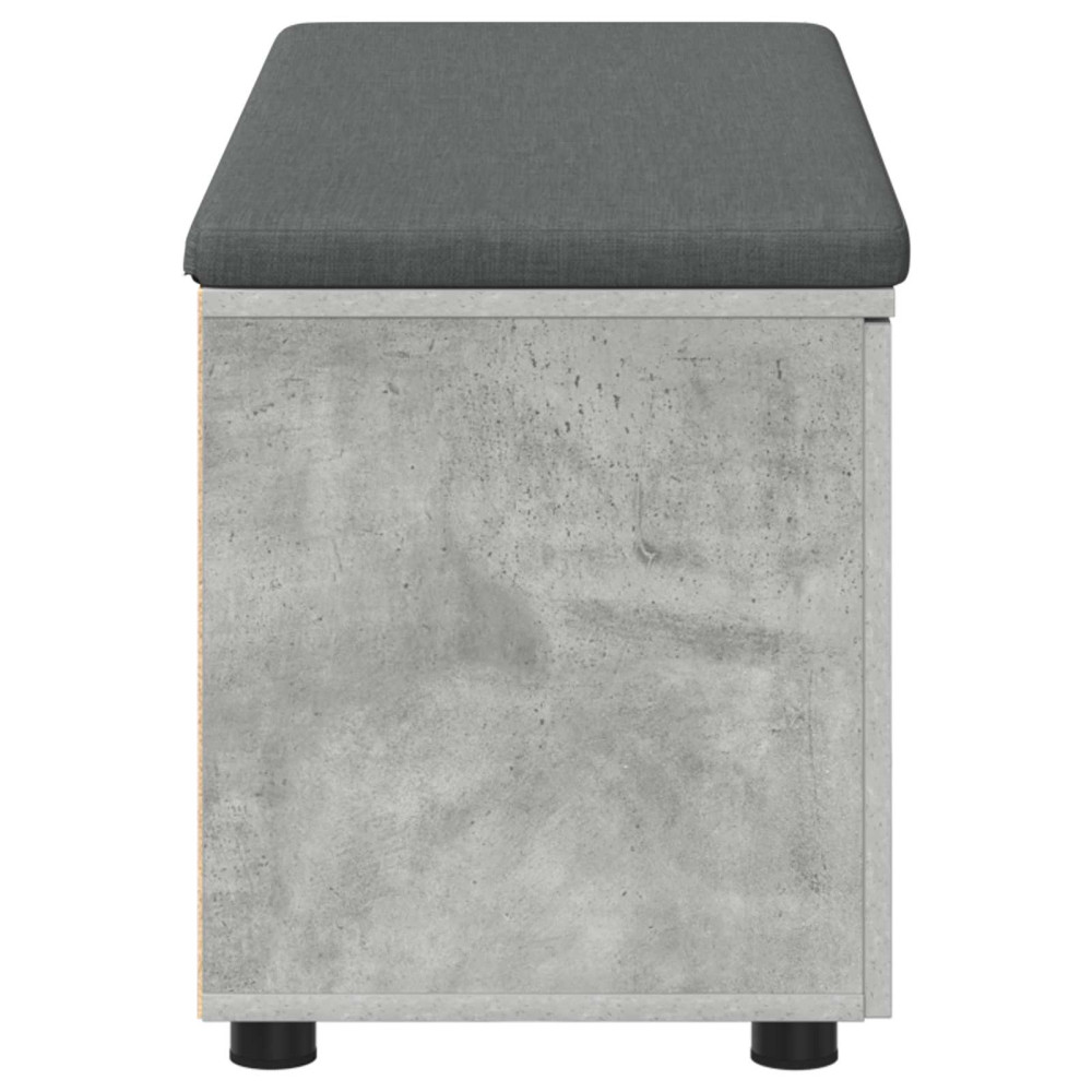 Produktbild för Hallbänk BetongGrå 100 x 38 x 46 cm Konstruerat Trä och Tyg