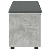 Produktbild för Hallbänk BetongGrå 100 x 38 x 46 cm Konstruerat Trä och Tyg