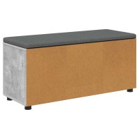 Produktbild för Hallbänk BetongGrå 100 x 38 x 46 cm Konstruerat Trä och Tyg