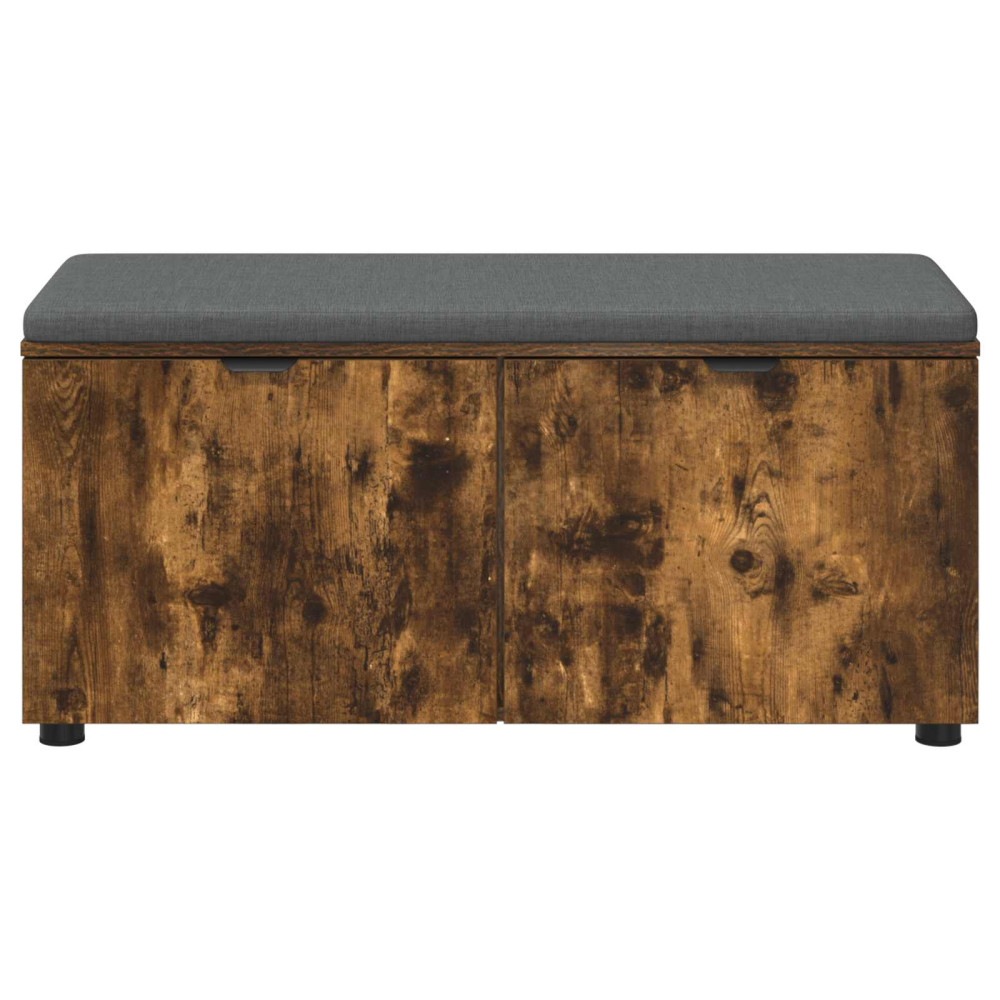 Produktbild för Hallbänk Rökt Ek 100 x 38 x 46 cm Konstruerat Trä och Tyg