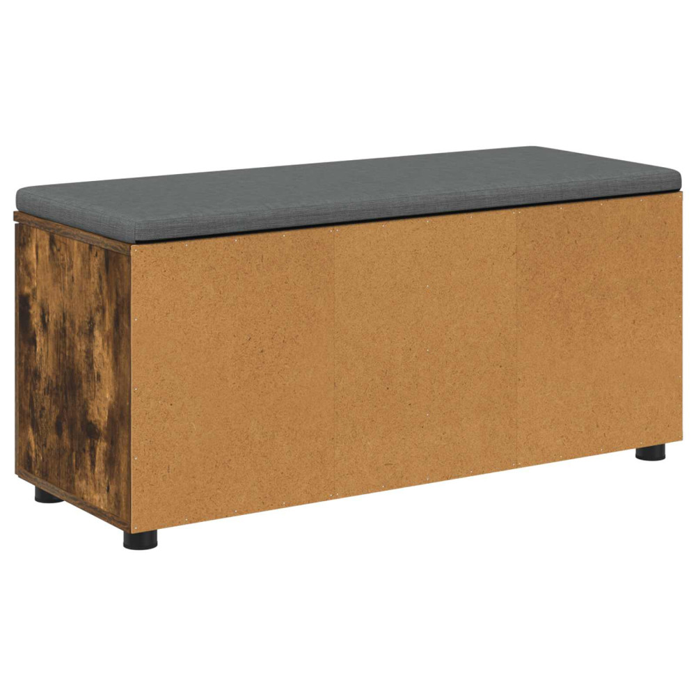 Produktbild för Hallbänk Rökt Ek 100 x 38 x 46 cm Konstruerat Trä och Tyg