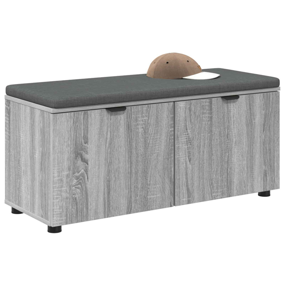 Produktbild för Hallbänk Grå Sonoma 100 x 38 x 46 cm Konstruerat Trä och Tyg