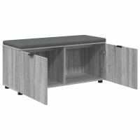 Produktbild för Hallbänk Grå Sonoma 100 x 38 x 46 cm Konstruerat Trä och Tyg