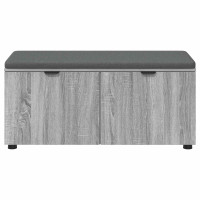 Produktbild för Hallbänk Grå Sonoma 100 x 38 x 46 cm Konstruerat Trä och Tyg