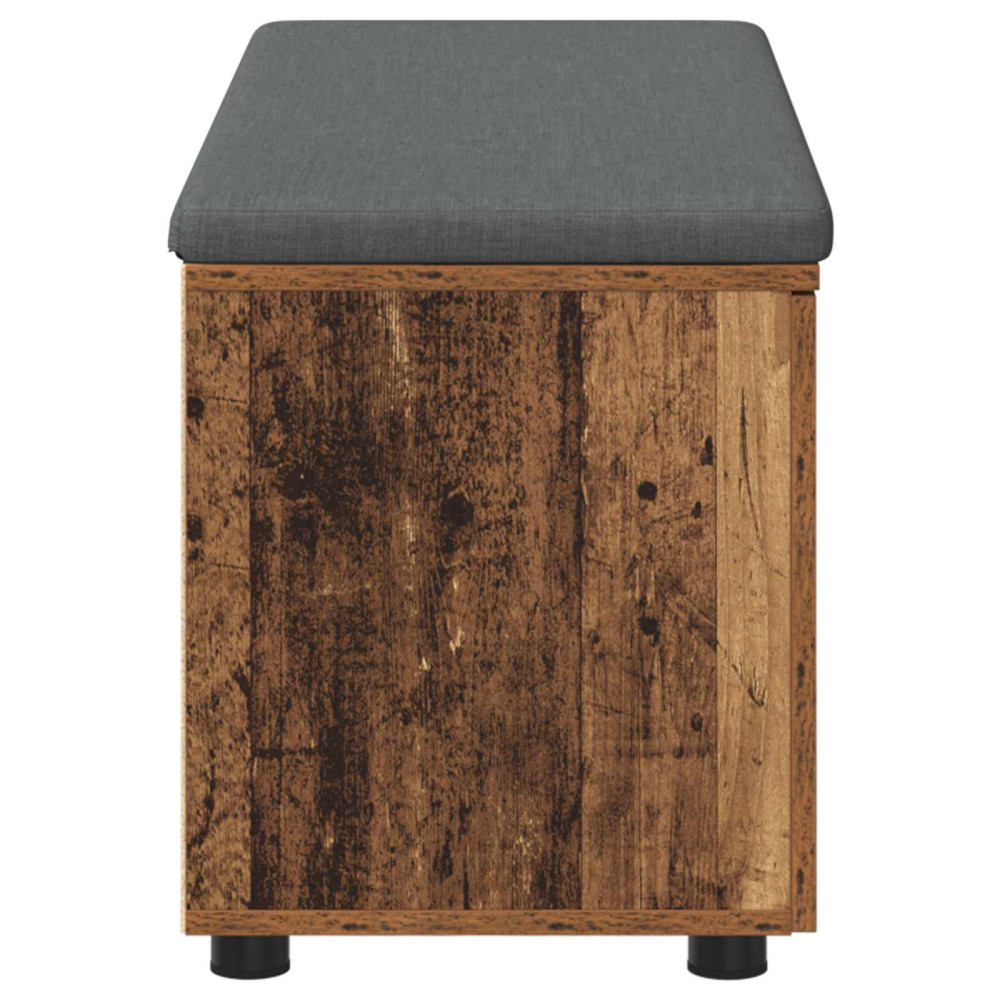 Produktbild för Hallbänk Gammalt trä 100 x 38 x 46 cm Konstruerat Trä och Tyg