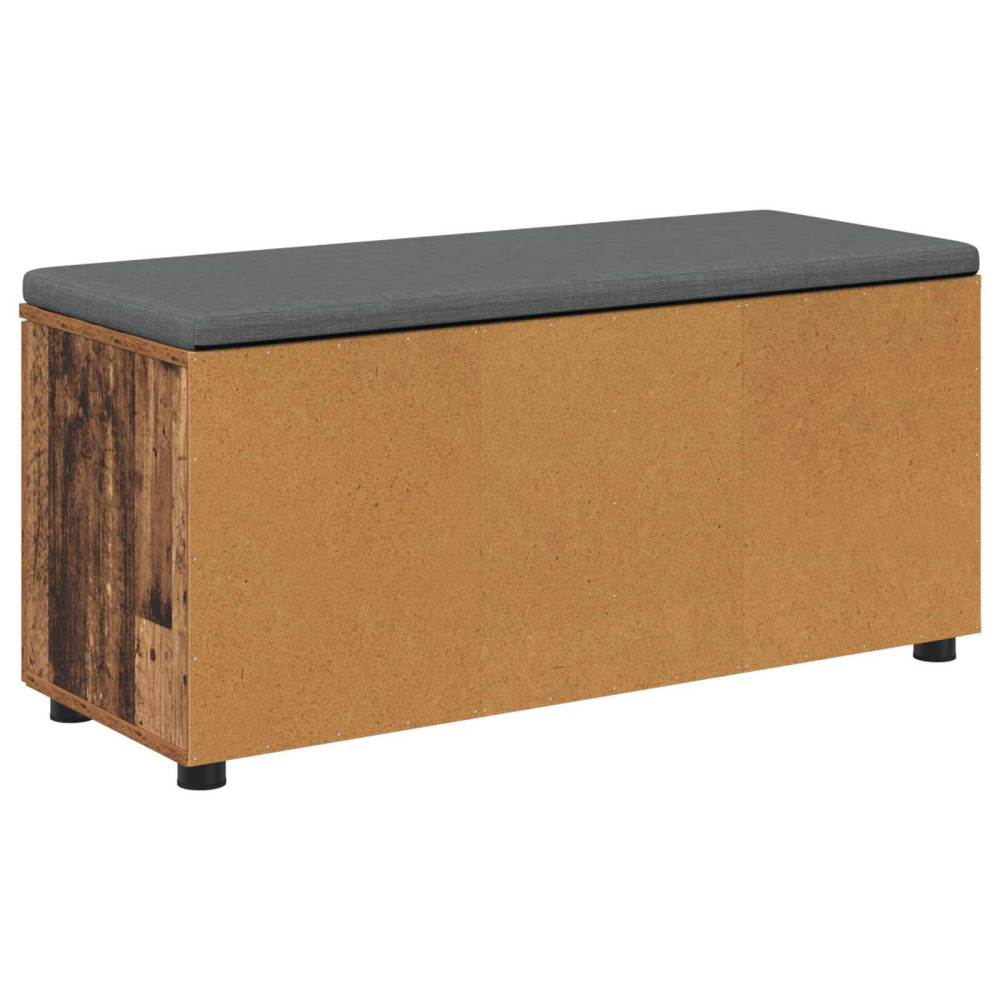 Produktbild för Hallbänk Gammalt trä 100 x 38 x 46 cm Konstruerat Trä och Tyg