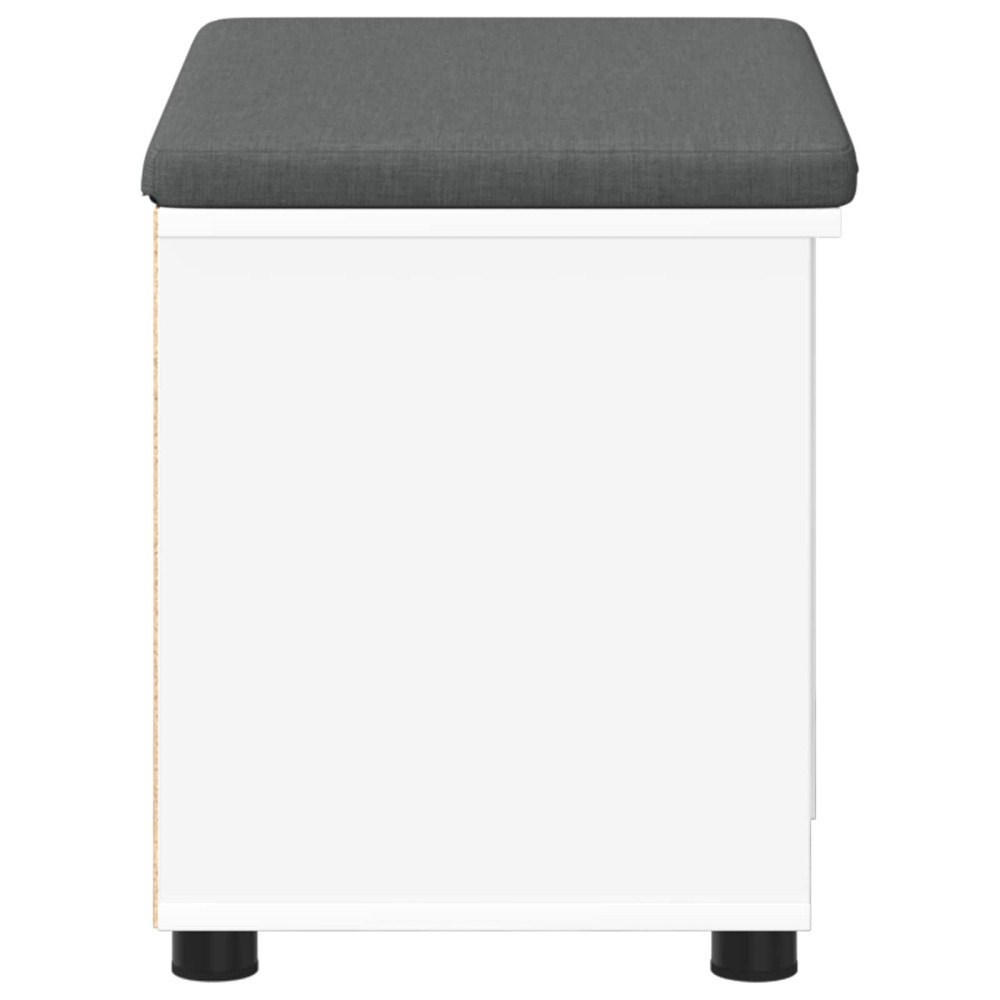 Produktbild för Hallbänk med kudde Vit 60 x 38 x 46 cm Konstruerat Trä och Tyg