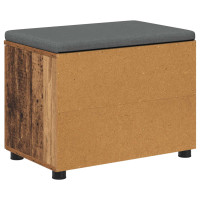 Produktbild för Hallbänk Gammalt trä 60 x 38 x 46 cm Konstruerat Trä och Tyg