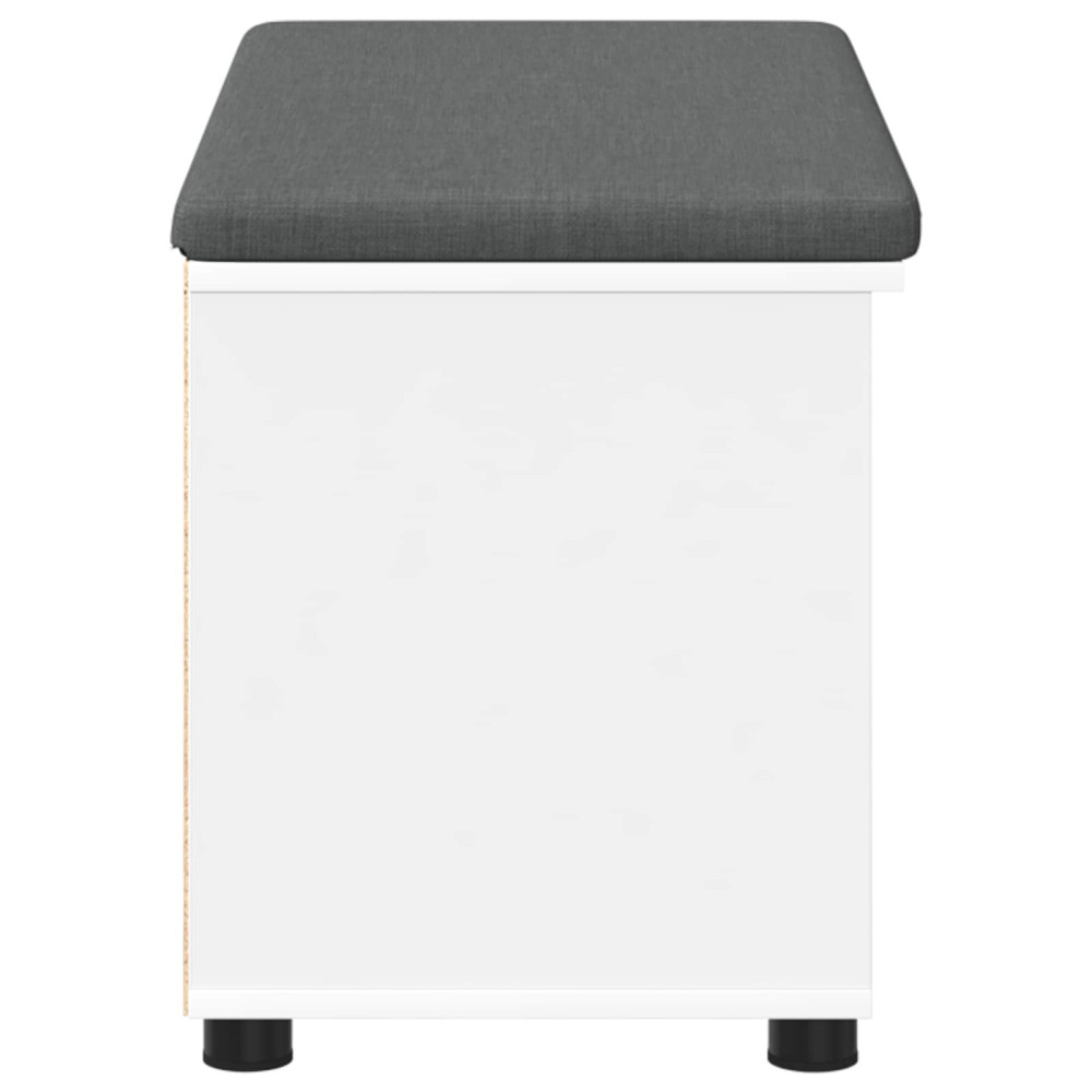 Produktbild för Hallbänk med kudde Vit 80 x 38 x 46 cm Konstruerat Trä och Tyg