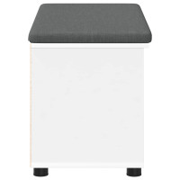 Produktbild för Hallbänk med kudde Vit 80 x 38 x 46 cm Konstruerat Trä och Tyg