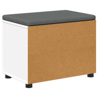 Produktbild för Hallbänk med kudde Vit 80 x 38 x 46 cm Konstruerat Trä och Tyg