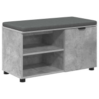 Produktbild för Hallbänk BetongGrå 80 x 38 x 46 cm Konstruerat Trä och Tyg
