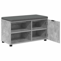 Produktbild för Hallbänk BetongGrå 80 x 38 x 46 cm Konstruerat Trä och Tyg