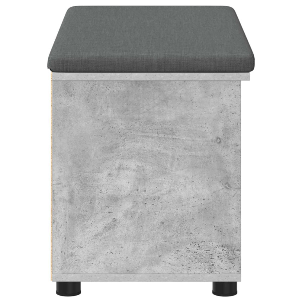 Produktbild för Hallbänk BetongGrå 80 x 38 x 46 cm Konstruerat Trä och Tyg