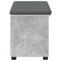 Produktbild för Hallbänk BetongGrå 80 x 38 x 46 cm Konstruerat Trä och Tyg