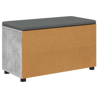 Produktbild för Hallbänk BetongGrå 80 x 38 x 46 cm Konstruerat Trä och Tyg