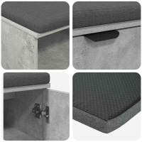 Produktbild för Hallbänk BetongGrå 80 x 38 x 46 cm Konstruerat Trä och Tyg